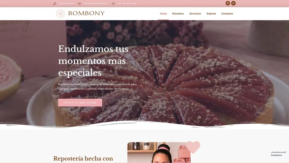 Página de inicio de Bombony