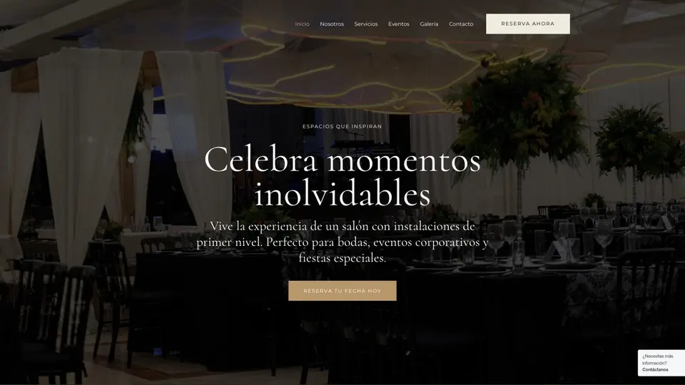 Página de inicio de Eventos y a la Carta