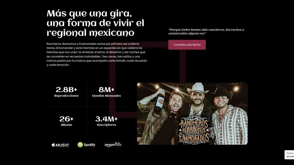 Página de inicio de Rancheros, Borrachos y Enamorados