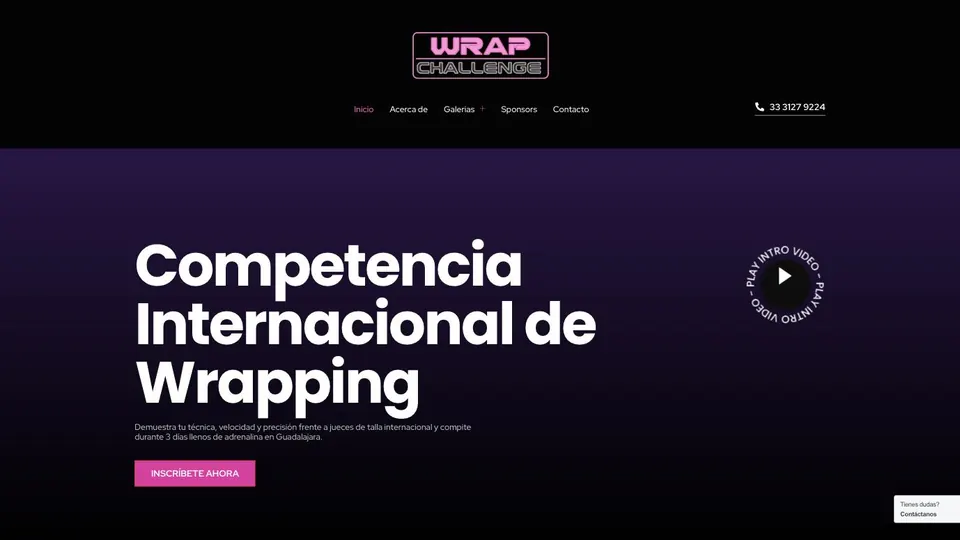 Página de inicio de Wrap Challenge